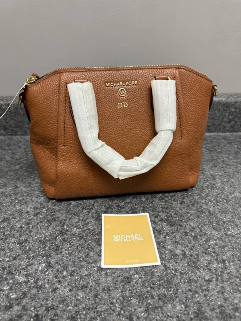 NWT Michael Kors Small Sienna Brown Leather Satchel TopHandle/Crossbody Bag $328 - Picture 9 of 16
